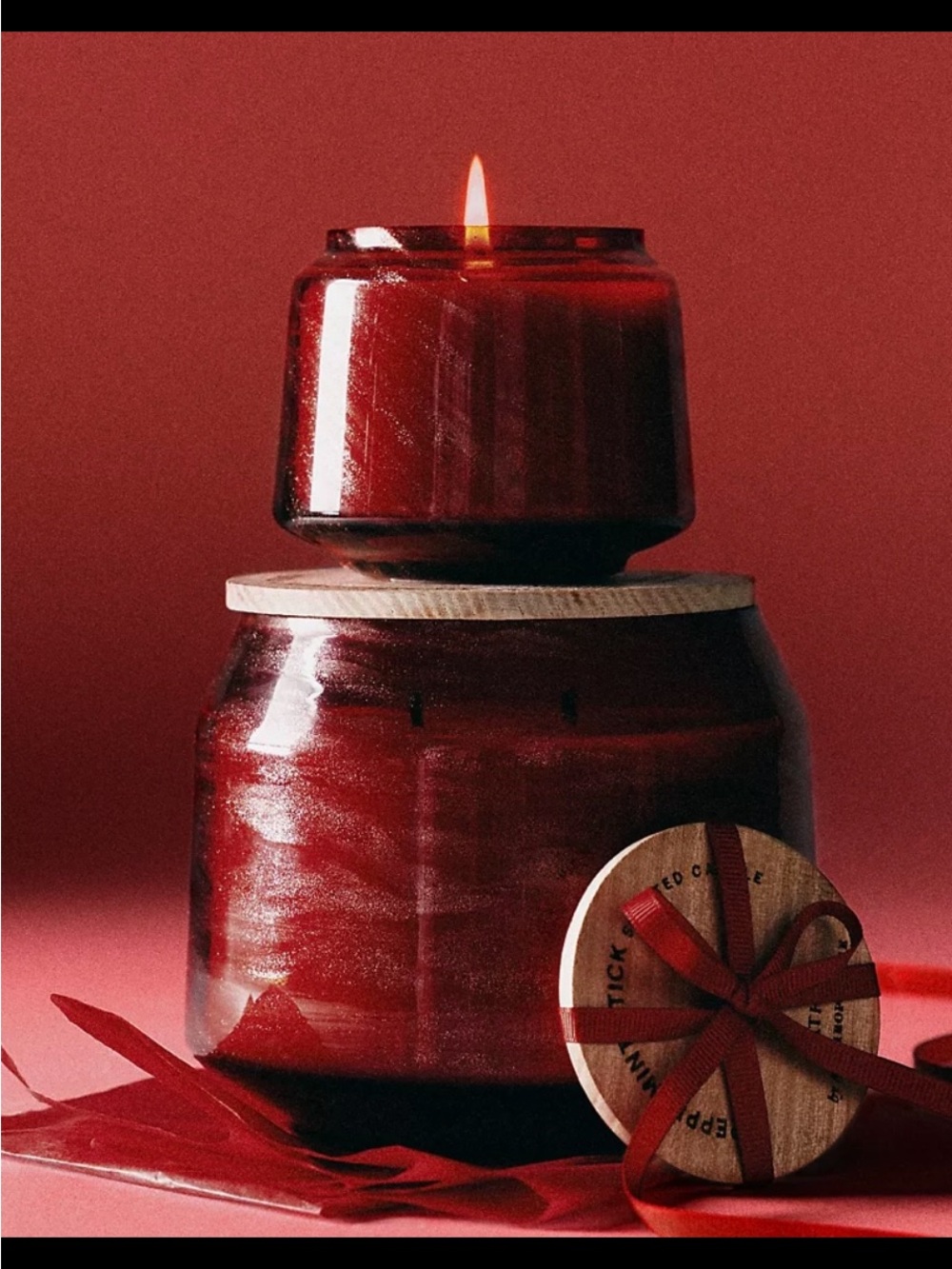 Peppermint Gourmand Jar Candle with Wooden Lid - Home Accents.
